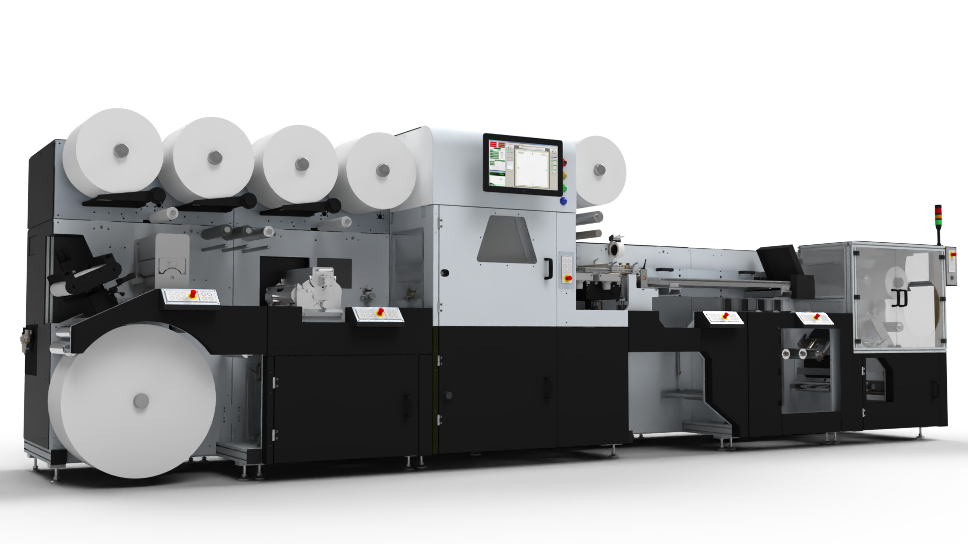 CS2100 modular converting line showing compact operator controls and safety enclosures